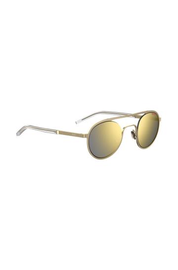 Okulary Słoneczne HUGO Gold Tone Złote Męskie (Pl73476)